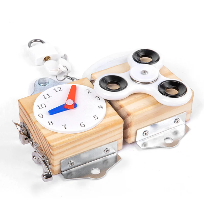 Детские деревянные игрушки-кубики Монтессори часы с разблокировкой и винтами
