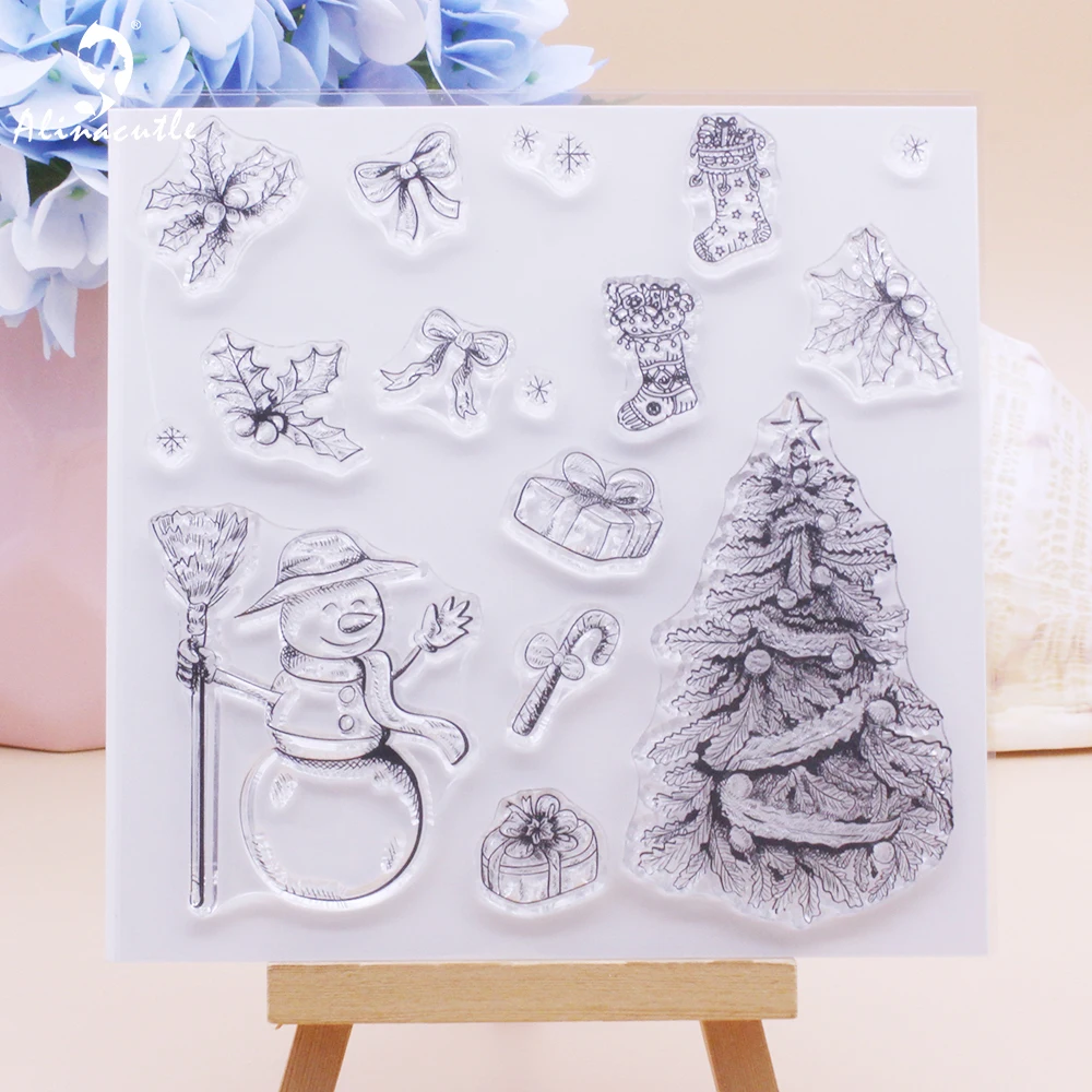 Прозрачные штампы Alinacutle Рождественская елка снеговик альбом для скрапбукинга