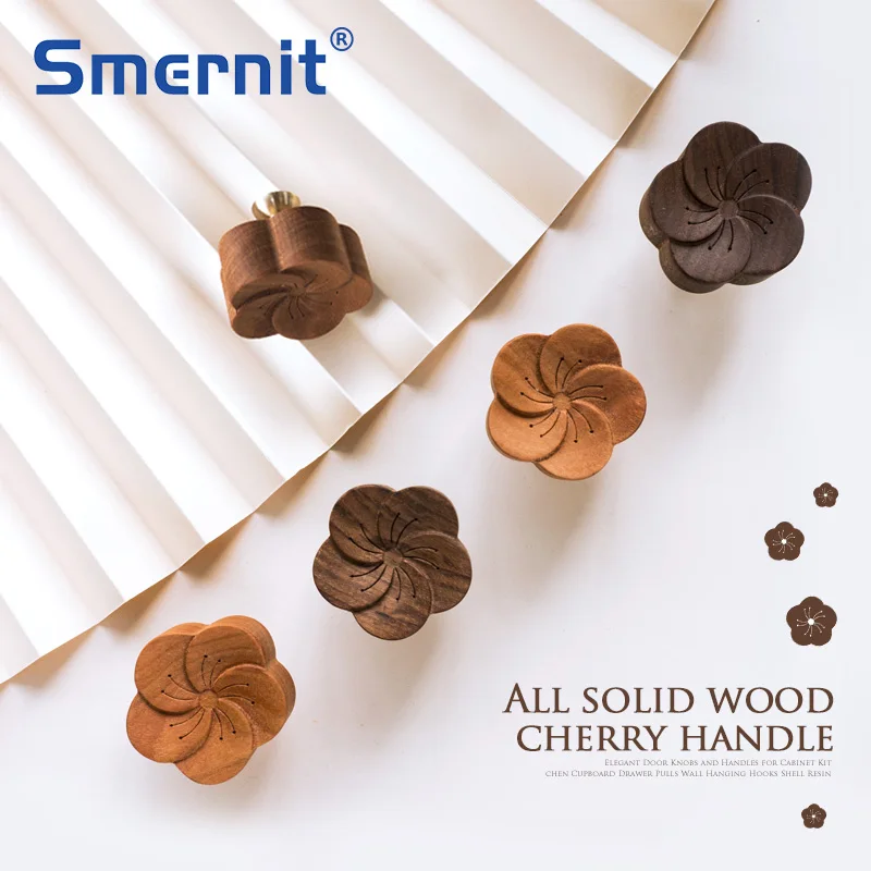 Деревянные мебельные ручки латунные дверные и для шкафа кухонного ящика из