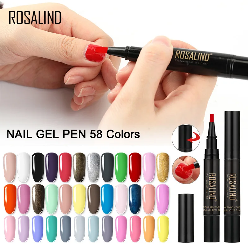 

Rosalind lazy nail polish pen 5ml solid color nail polish pen nail polish 58 color phototherapy glue spin out