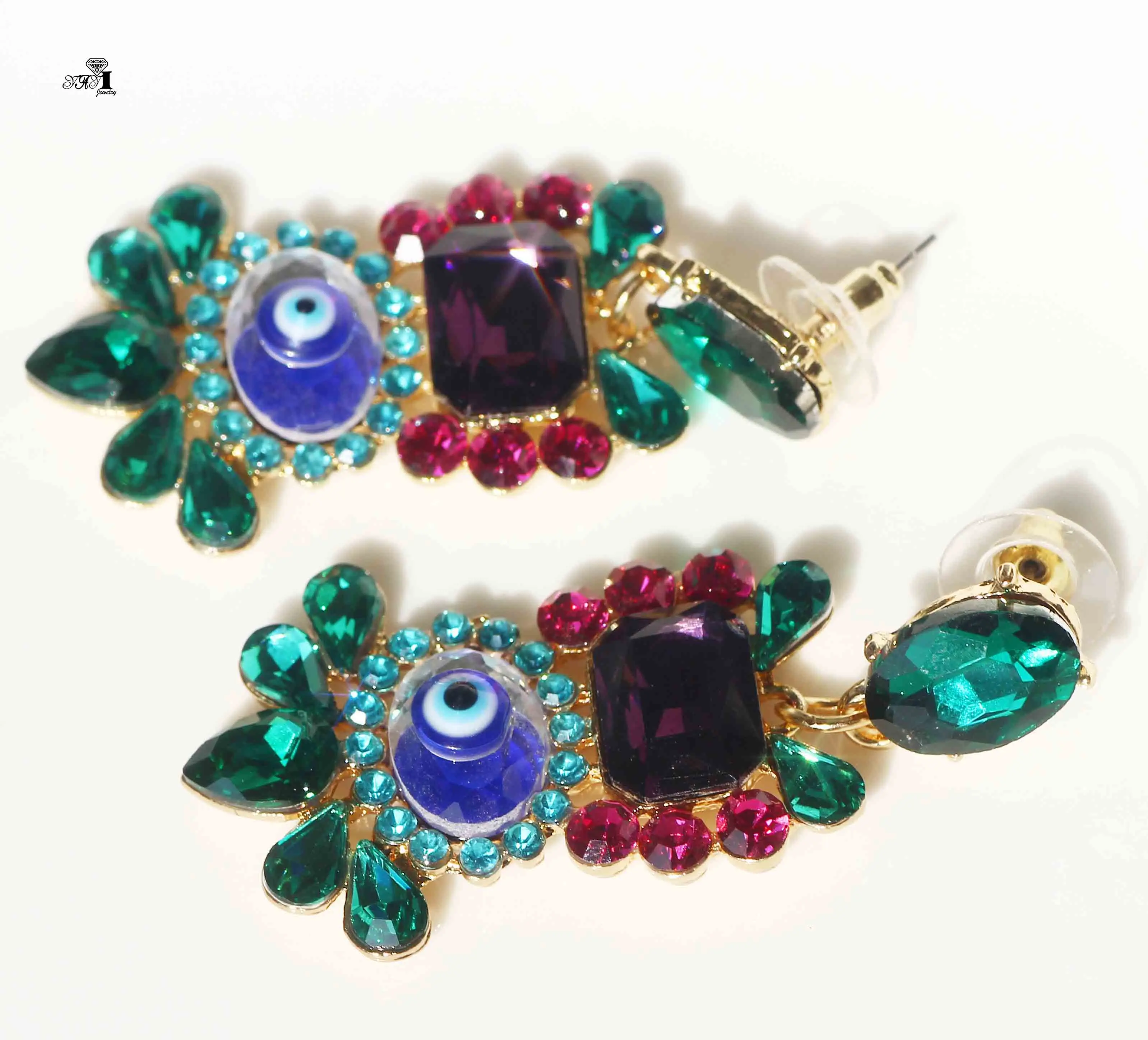 Ювелирные изделия YaYi модная разноцветная стекла жемчужные серьги с украшением в