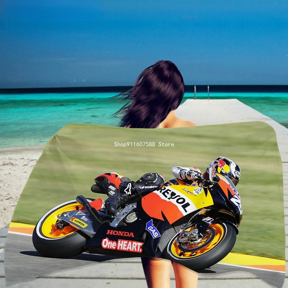 

Extreme Sport Motorcycle Bath Towel Dry Towel Beach Towel 3D Print Racing Car Rectange for Teens Boys Beach Towel Shower Towel