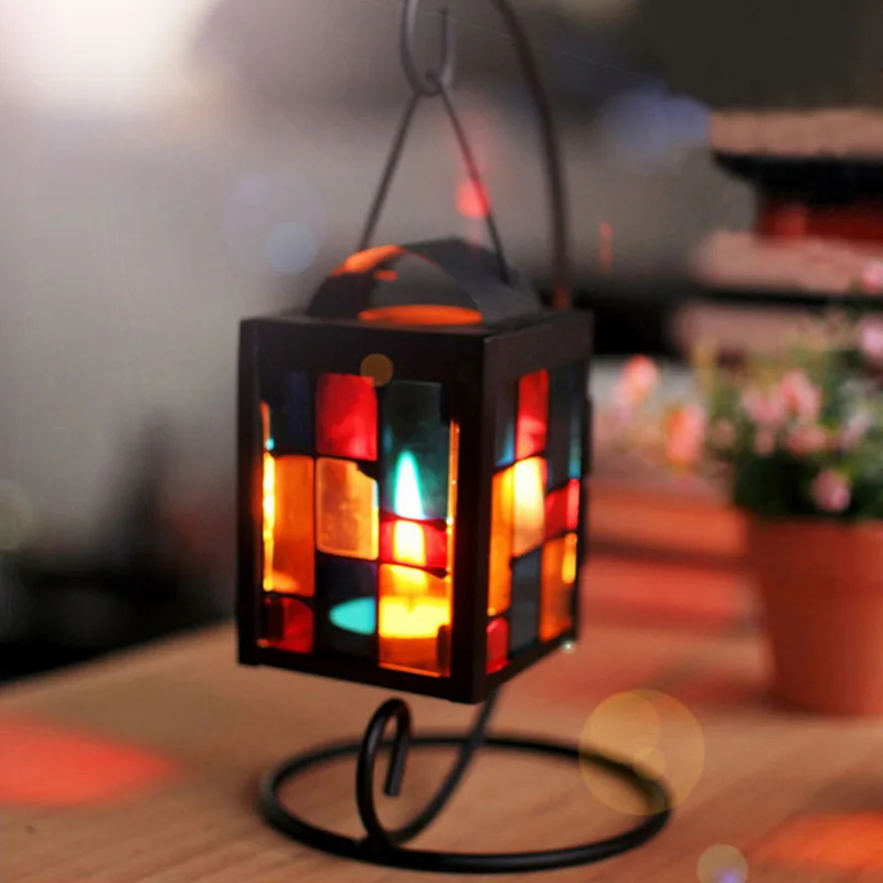 Европейский ручной работы Рождественский стеклянный подсвечник стеклянная