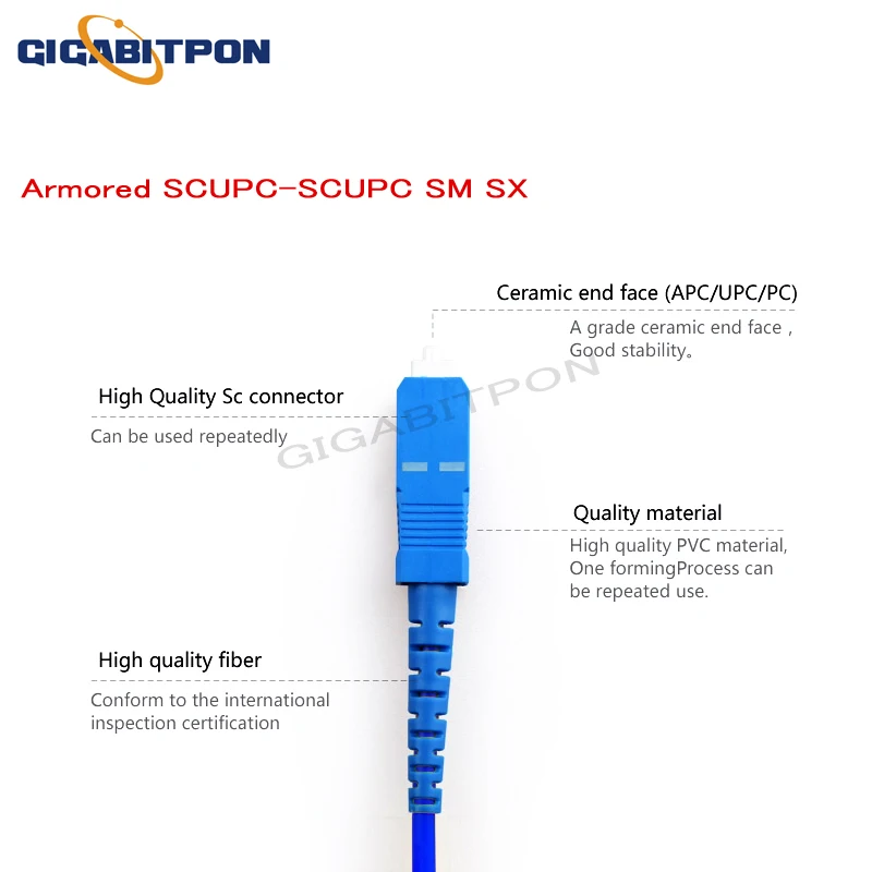10 jumpers armored SM SCUPC to SCUPC armored fiber optic jumpers 1m-20m and longer meters