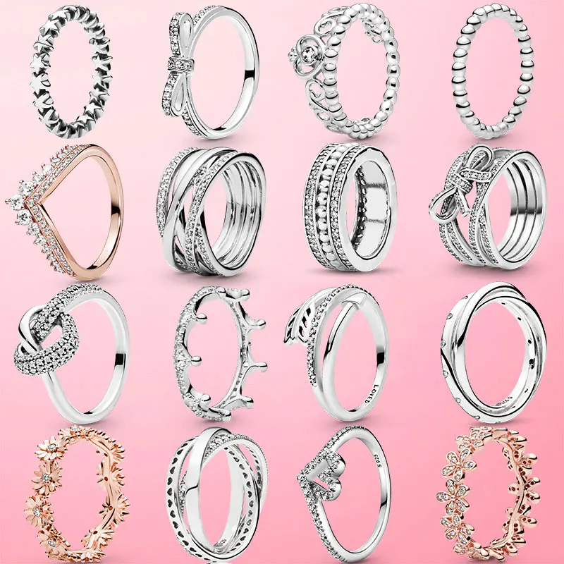 Лидер продаж 925 стерлингового серебра и Роза Золотое сердце Дейзи цветок Лук