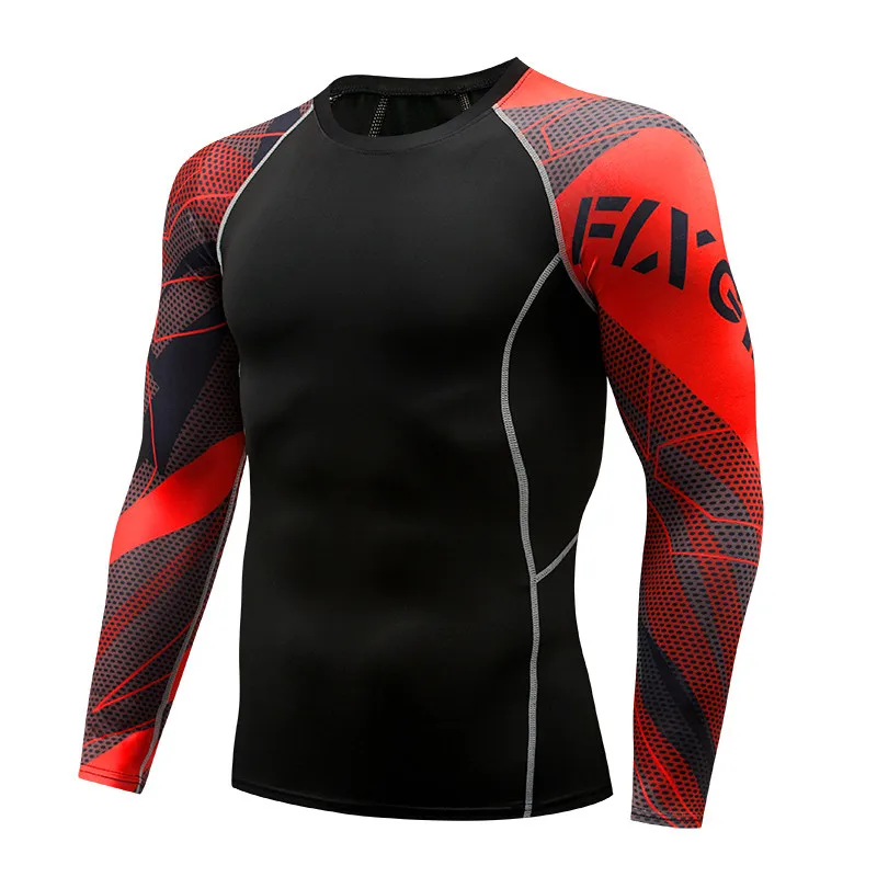 Мужская футболка с круглым вырезом длинным рукавом и 3D принтом|Мужские футболки|