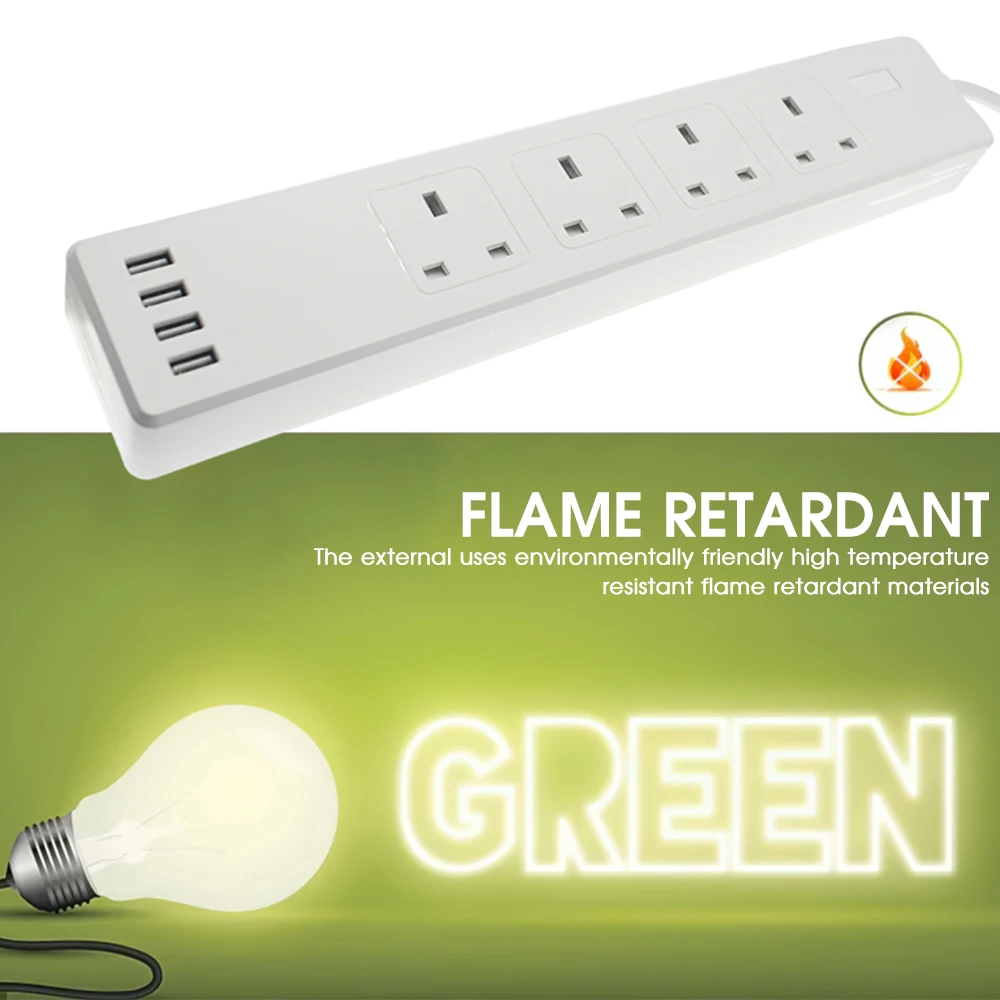 

Умный удлинитель с Wi-Fi, 4 розетки переменного тока, 4 USB-порта