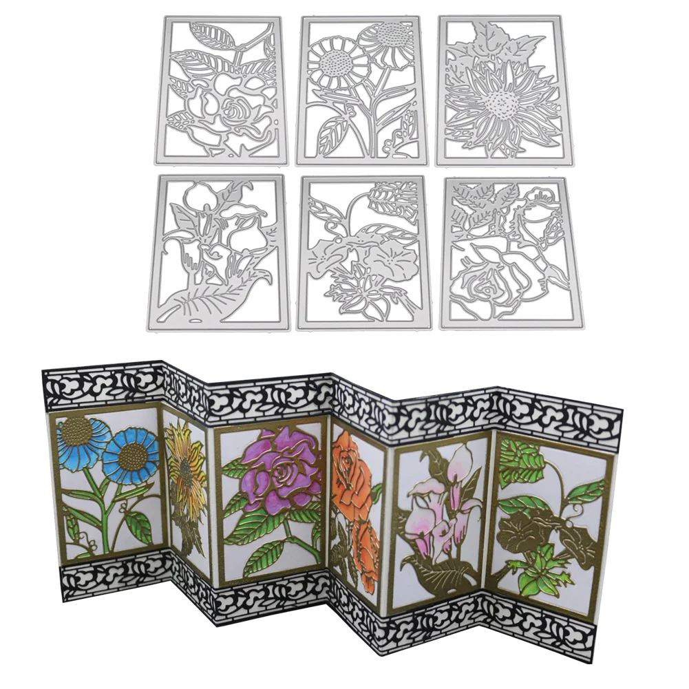 6 стилей Прямоугольные рамки комбинированные металлические режущие штампы формы