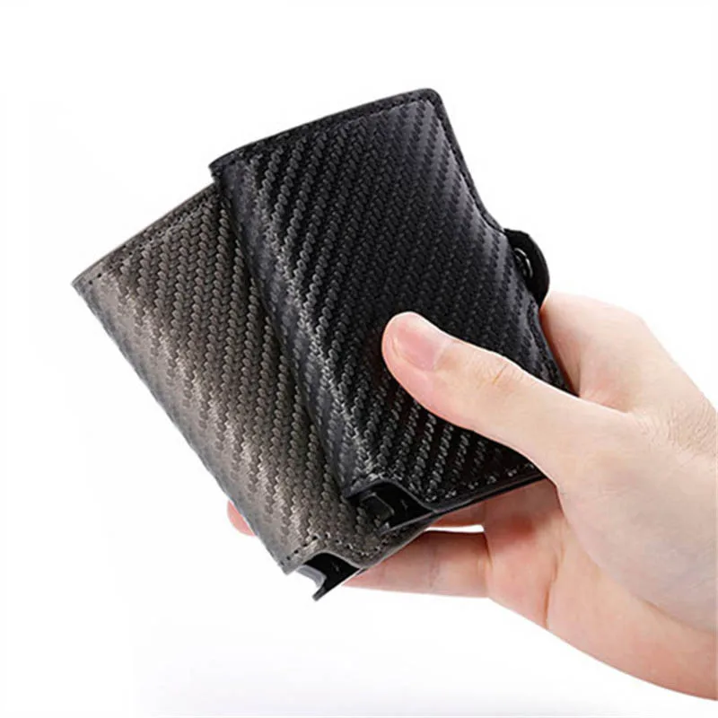 Кошелек из углеродного волокна с RFID-защитой и отделением для кредитных карт |