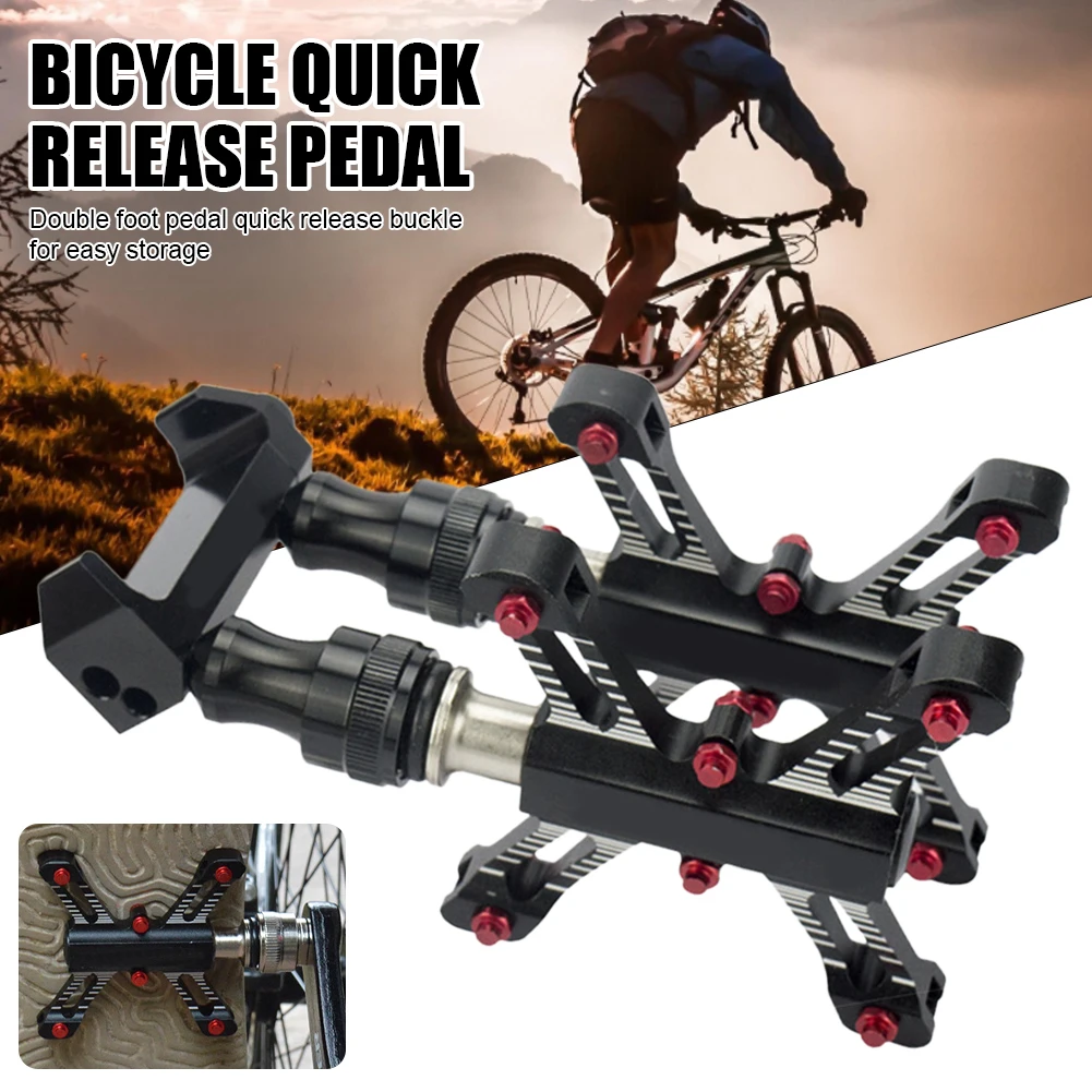 

Mountain Bike Pedals Quick Release Ultralight Bicycle Pedals With Safety Buckle For Folding Bike / Road Bike Bicycle Accessories