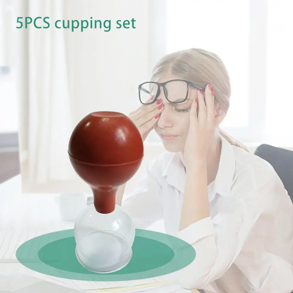 5 шт./компл. массажные банки для терапии резиновый шарик вакуумный стеклянные