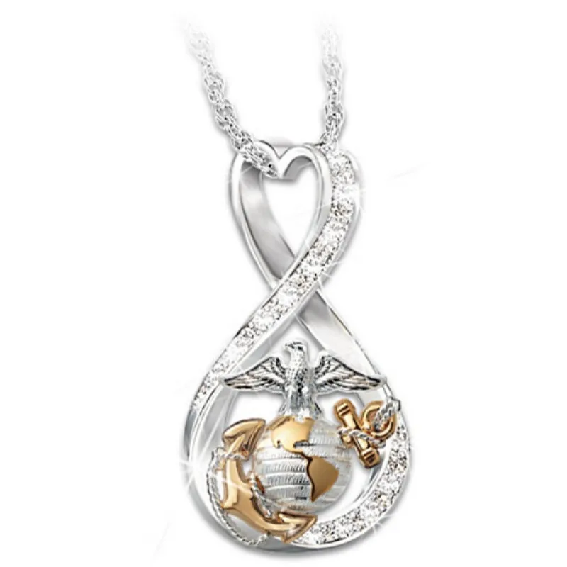 

Women's geometric winding heart-shaped earth creative pendant necklace fashion party Valentine's Day gift jewelry wholesale