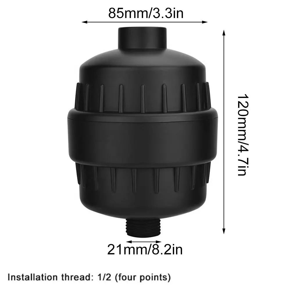 

Shower Filter Bathroom Hard Water Purifier High Output Shower Head Filter Black Filtered Showers Head Soften for Hard Water