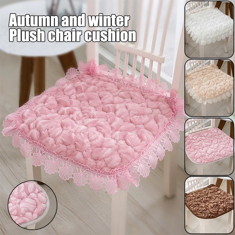 

Soft Seat Cushion Home Dining Chair Sofa Pad Winter Warm Exquisite Non-slip Plush Mat for Coffee Shop Hotel and Office