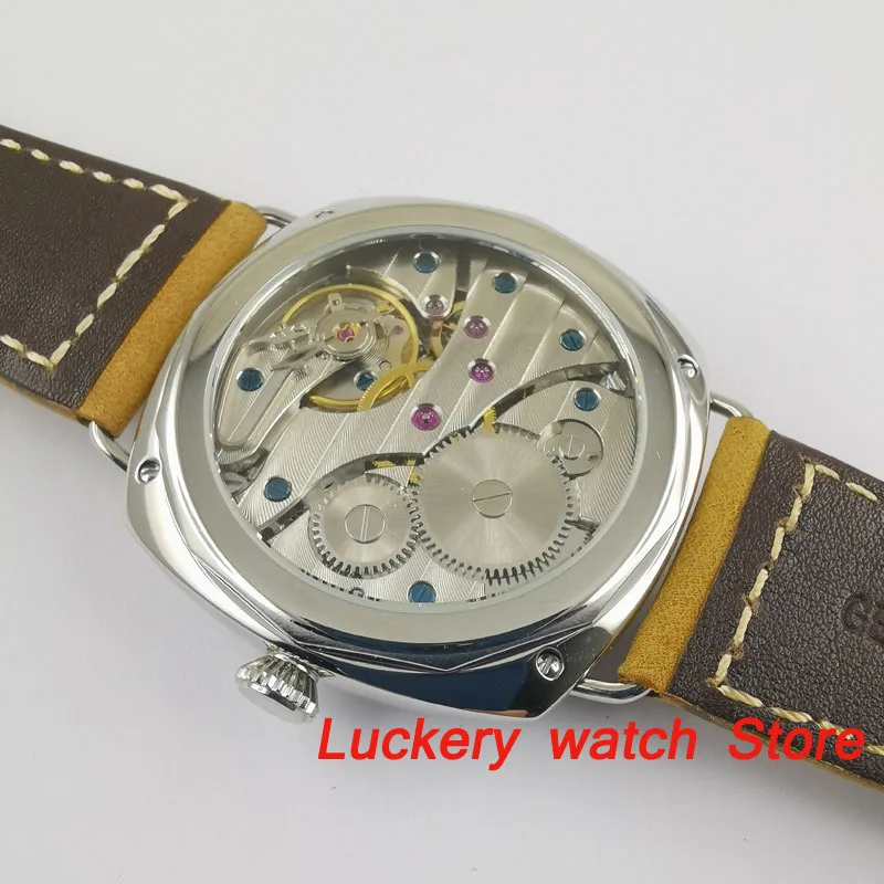 Парниш 47 мм полированные мужские часы с винтажным циферблатом 17 драгоценностей