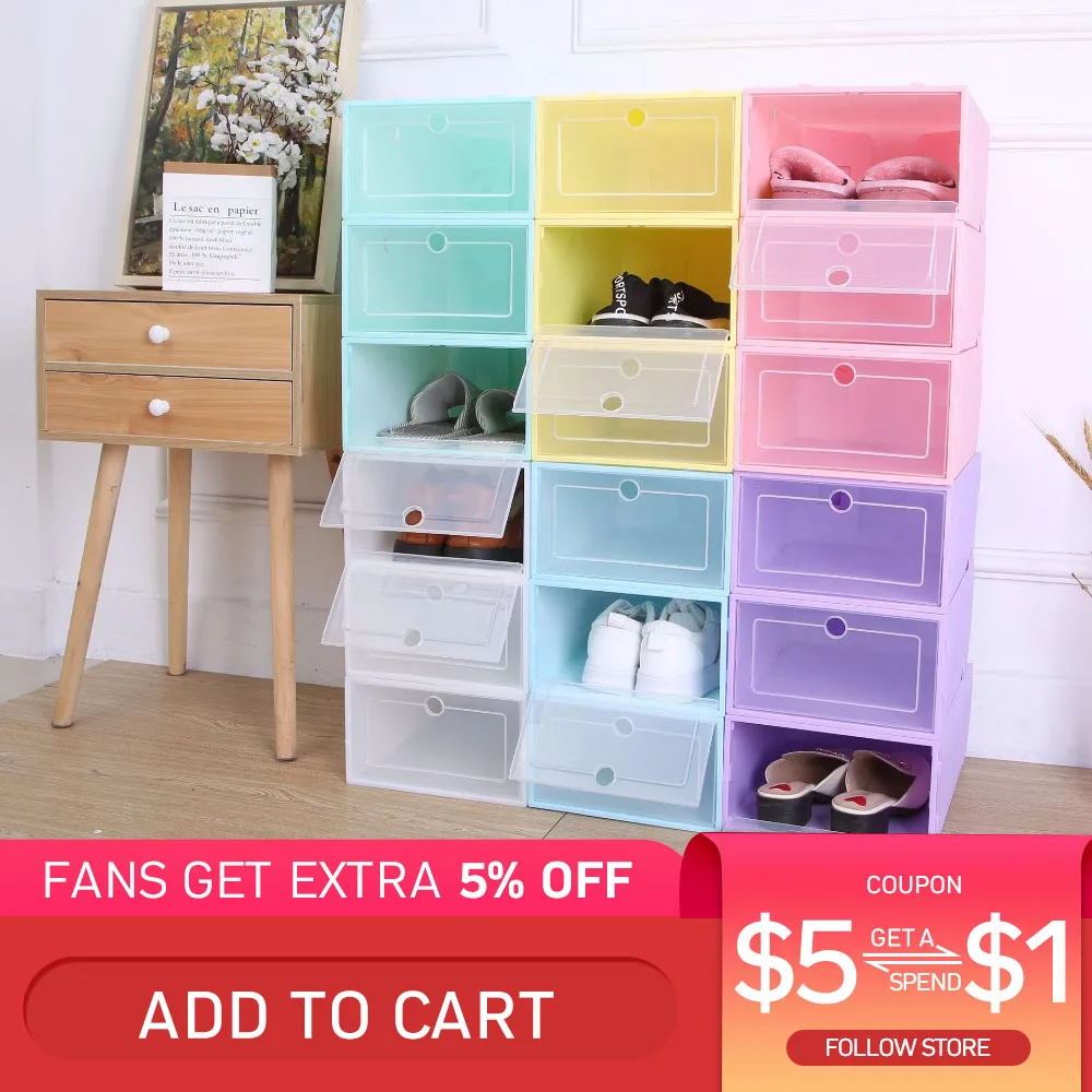 6 шт. утолщенной обувной шкаф пыле обувь Поддержка Экономия пространства стенд