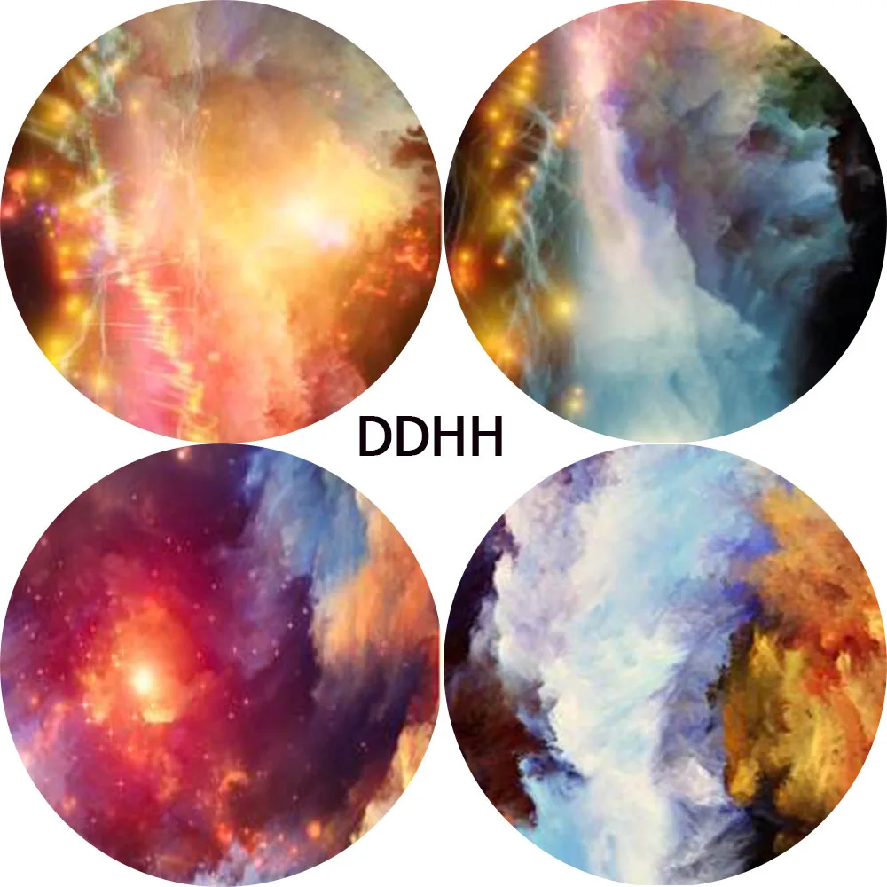 

DDHH Sky Blue Yellow And Red Color Cloud Print Canvas Wall Painting Abstract Poster Wall Art Picture For Living Room Painting
