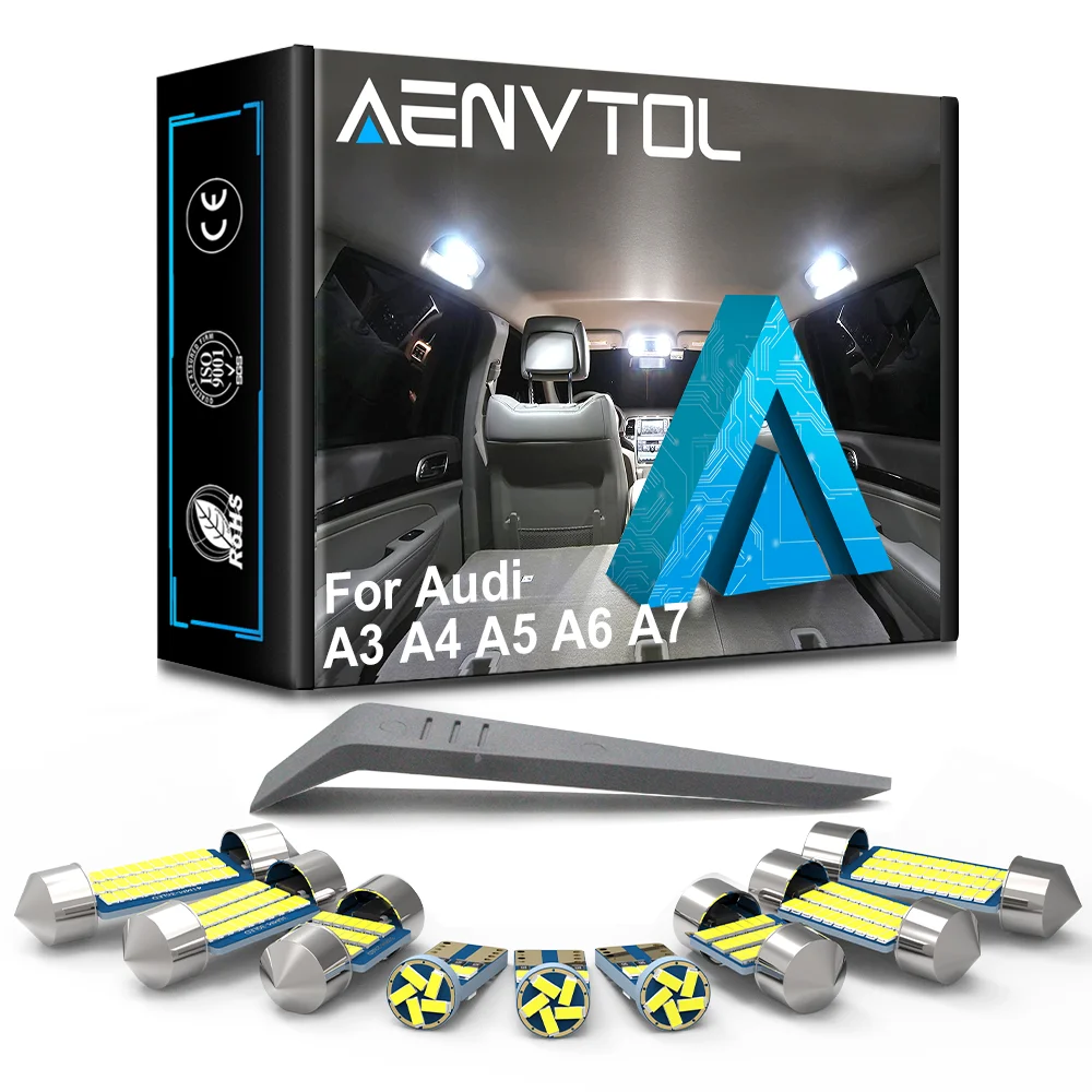 

AENVTOL Canbus For Audi A3 8L 8V 8P A4 B5 B6 B7 B8 A5 A6 C5 C6 C7 A7 A8 D2 D3 Vehicle LED Interior Map Dome Trunk Light Kit