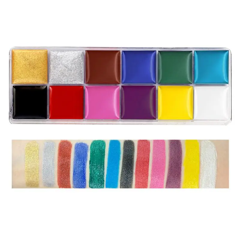 12 цветов Нетоксичная краска для лица и тела безопасная Водорастворимая масляная