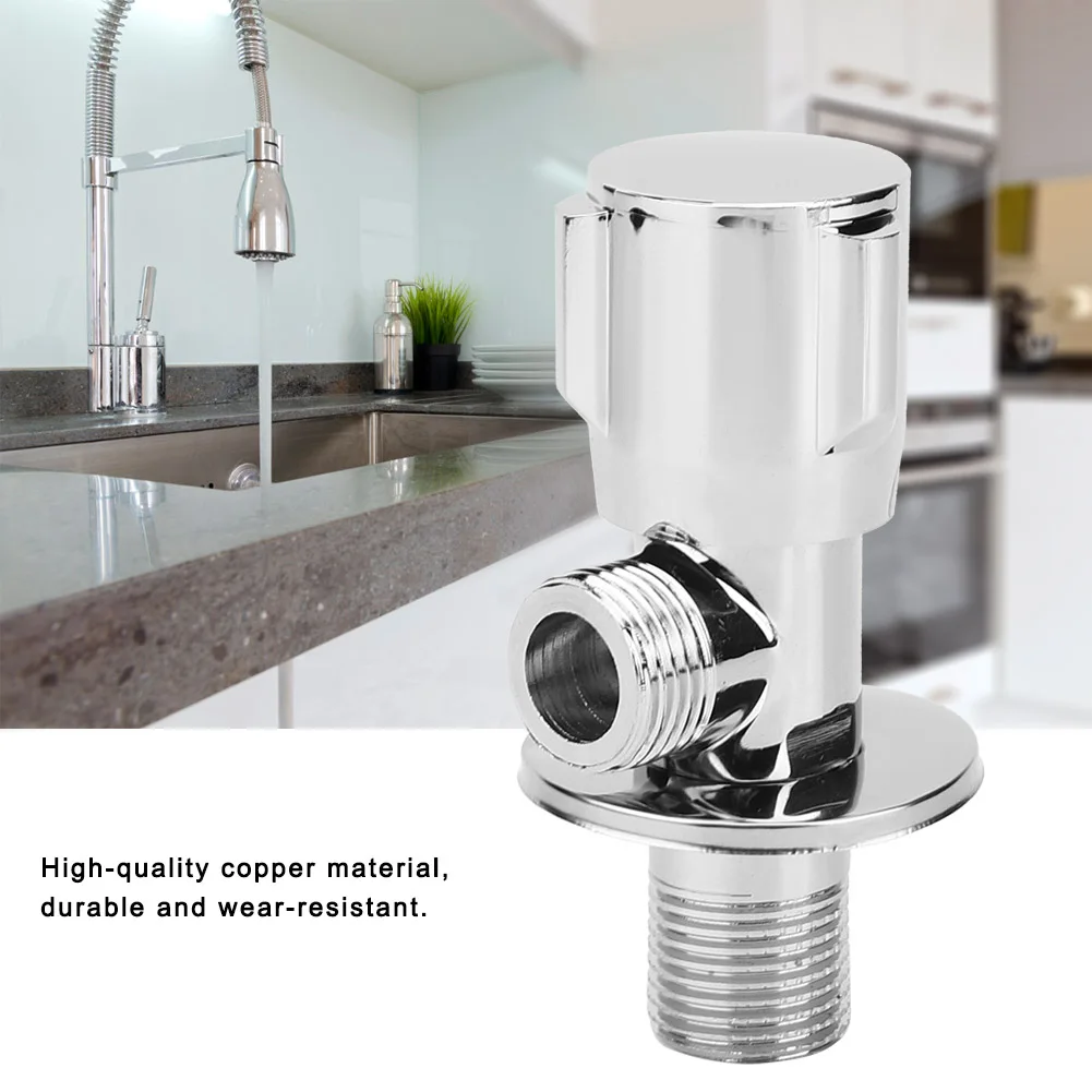 

Thread G1/2in Copper Triangular Angle Valve Water Stop Valve Bathroom Kitchen Faucet Accessories High Quality