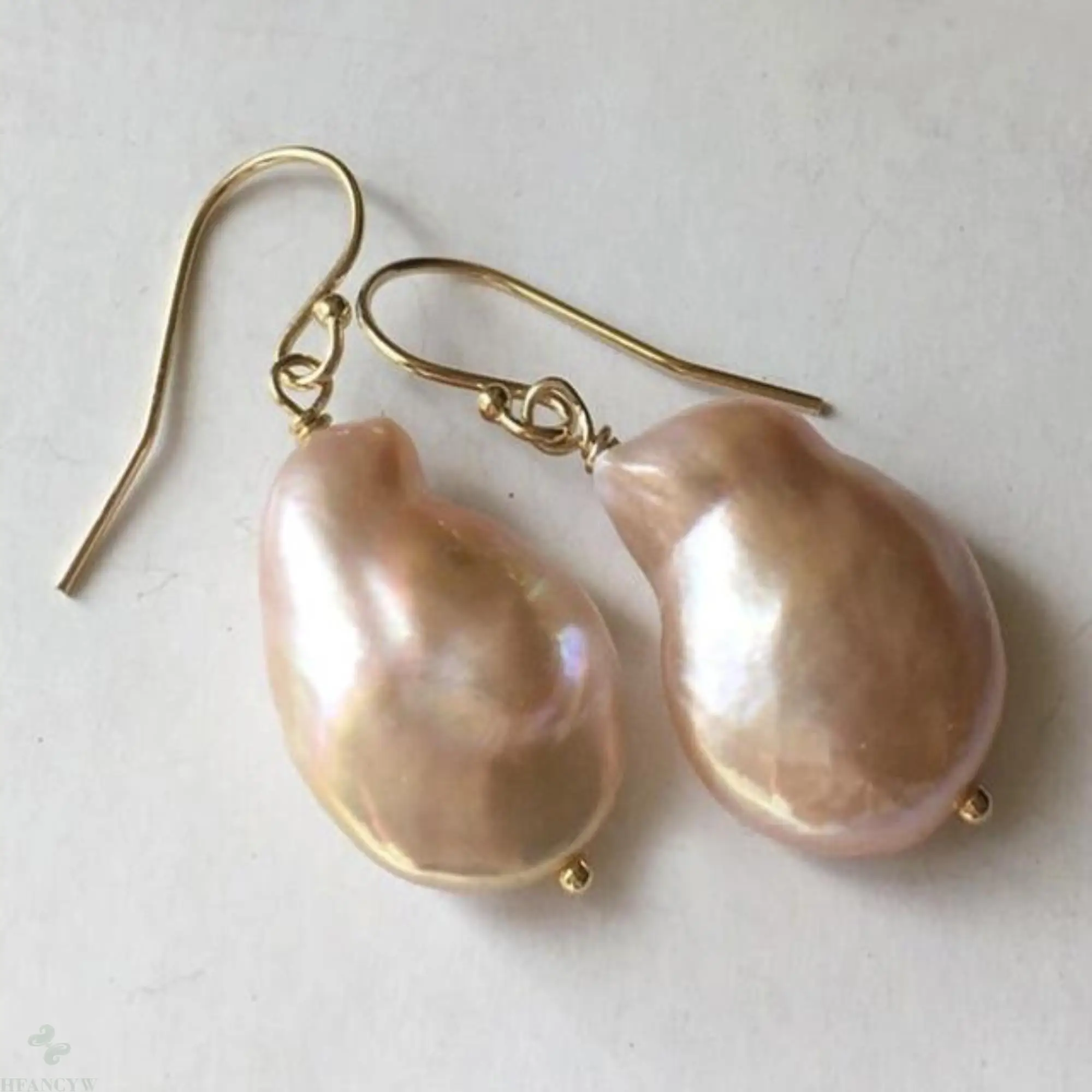 Розовые фиолетовые серьги с барочным жемчугом серебряные Висячие Крючки