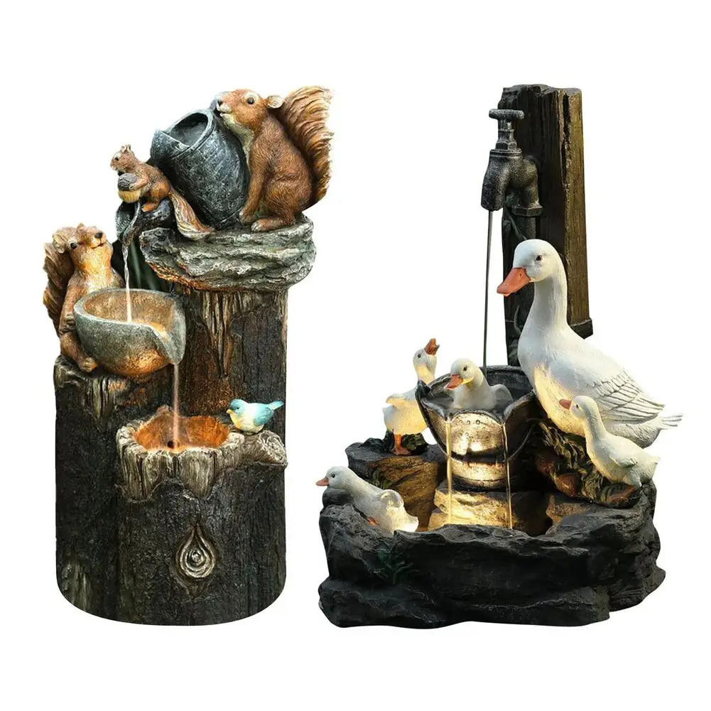 

Садовая фотоскульптура с солнечными животными из смолы, белка, утка, ремесла для сада, украшения для газона, уличное художественное украшен...