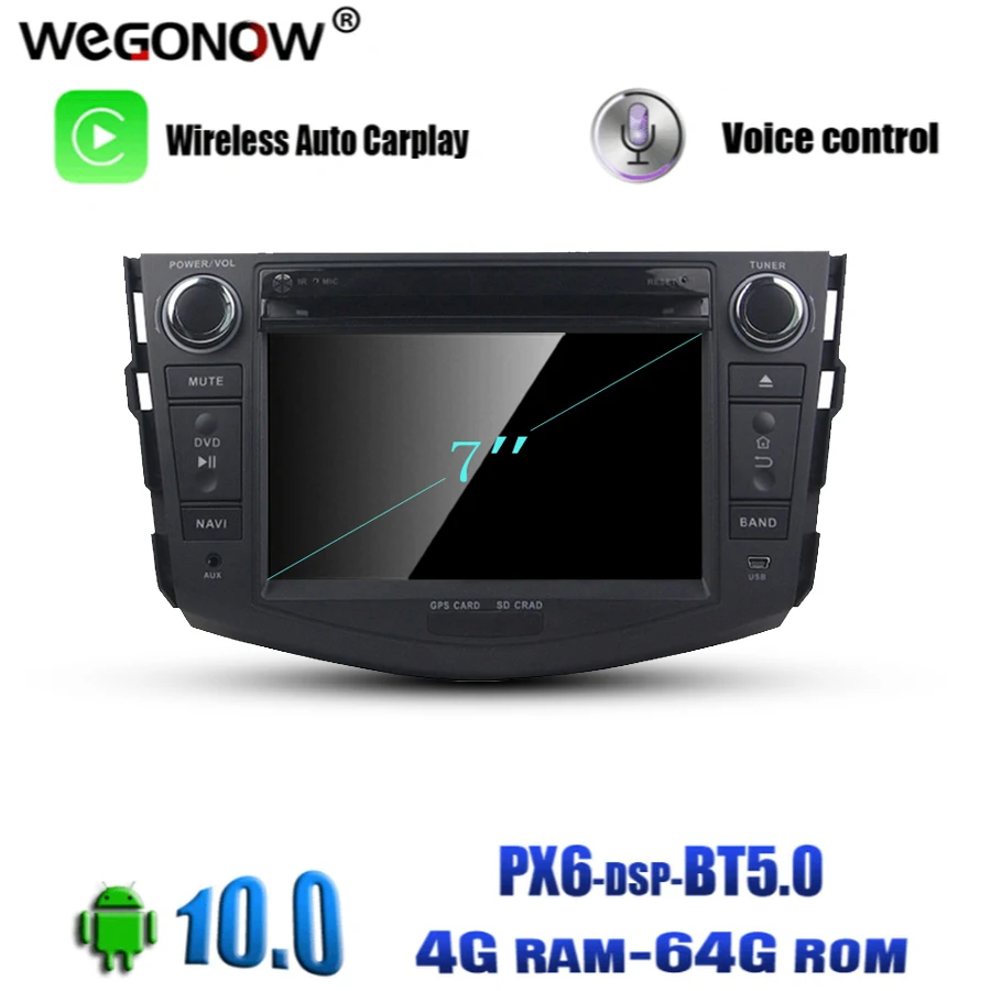 DSP TDA7851 Android 10 0 для Toyota RAV4 2006 2012 64 Гб ПЗУ Восьмиядерный автомобильный DVD плеер