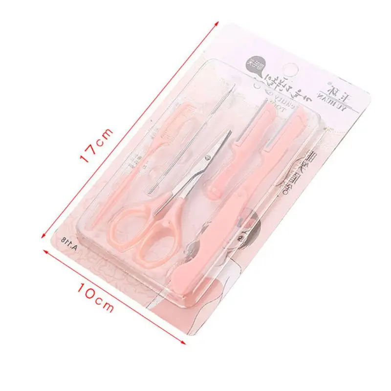 5 шт./компл. Профессиональный складной Бритва для бровей Набор щетка шерсти