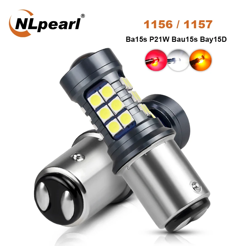 2 шт., Автомобильные светодиодные лампы 1157 BAY15D 12 В 27SMD 3030 1156 P21W BA15S BAU15S R5W