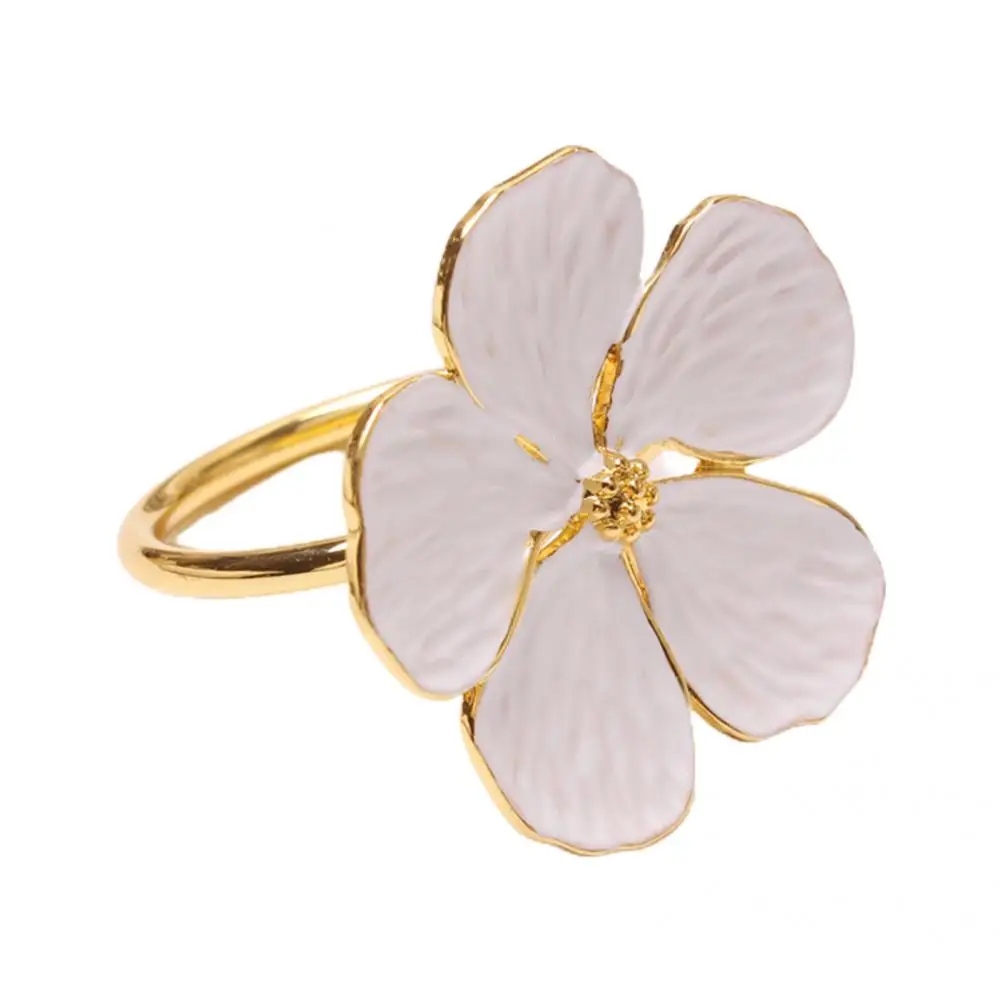 

Small 6Pcs Useful Wedding Party Napkin Holder Alloy Flower Napkin Rings Elegant for Festival