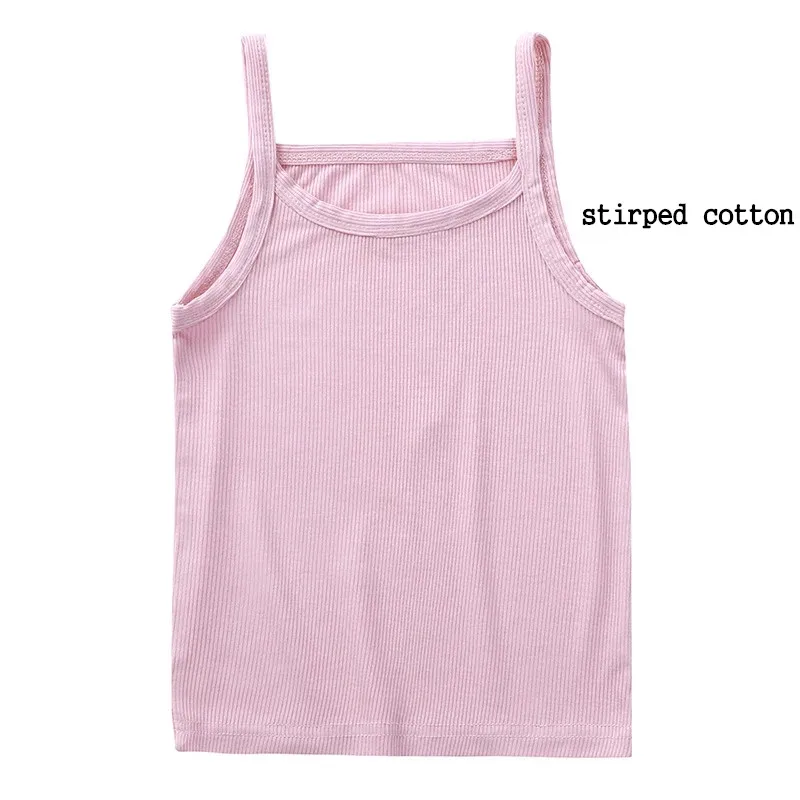 

2-12Y Girls Cotton Vest Children's clothing Sleeveless Tops for Girl Teenage Solid Color T-shirt Tees Outfit Toddler Girl Top