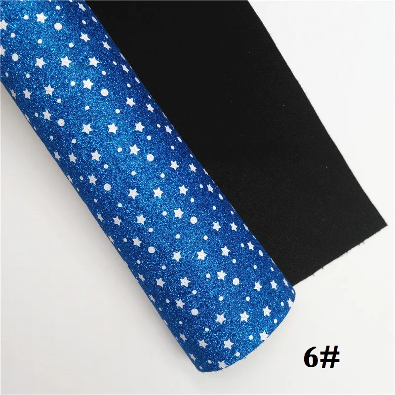6 Glitterwishcome 21X29 см A4 Размер звезды блеск с принтом ткани, блестящие кожаные листы, кожа ткань винил для бантов, GM485A - Цвет: 6