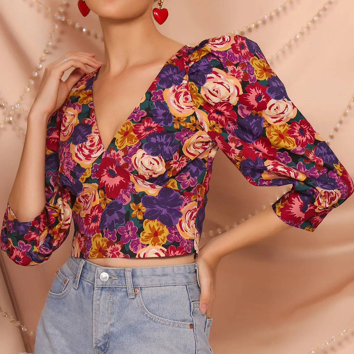 Весна лето 2020 новая модная Сексуальная футболка с глубоким v образным вырезом и