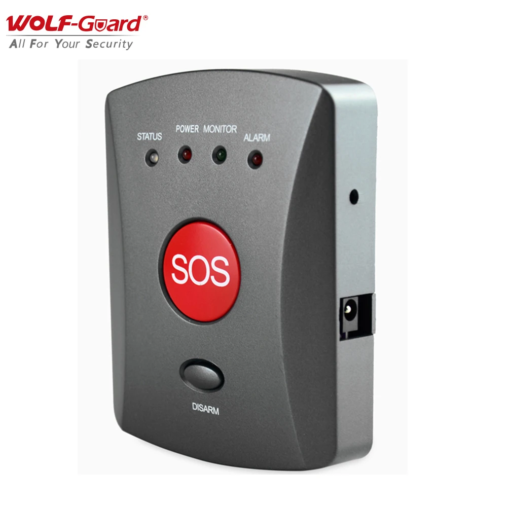Wolf-Guard Wireless GSM SMS Emergency SOS Button Panel Host One Key Alert Home Alarm Security System Kit for Elderly Children enlarge