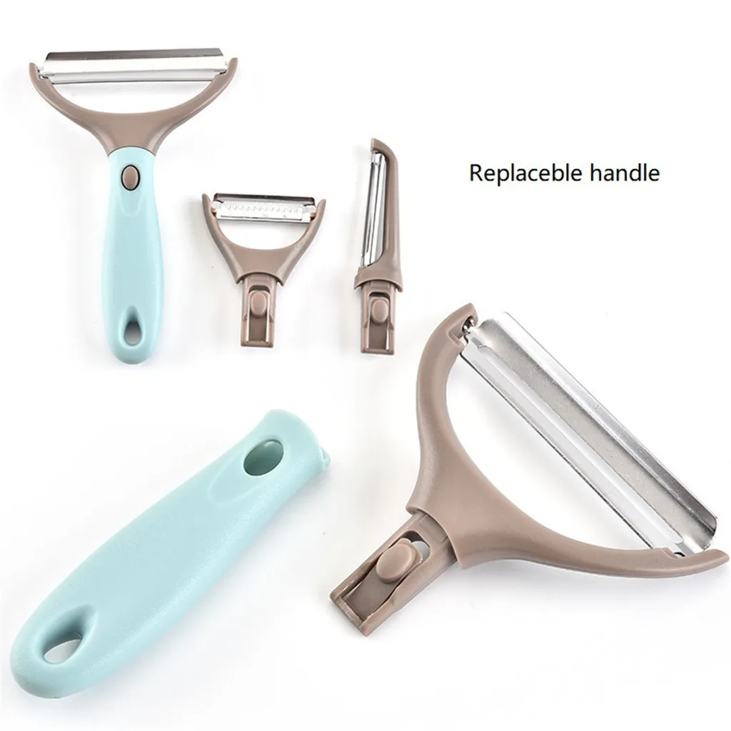Upgraded Peeler Set of 3 Professional Vegetable Fruit Plastic Multifunctional Transformation Melon Planer Three-piece |