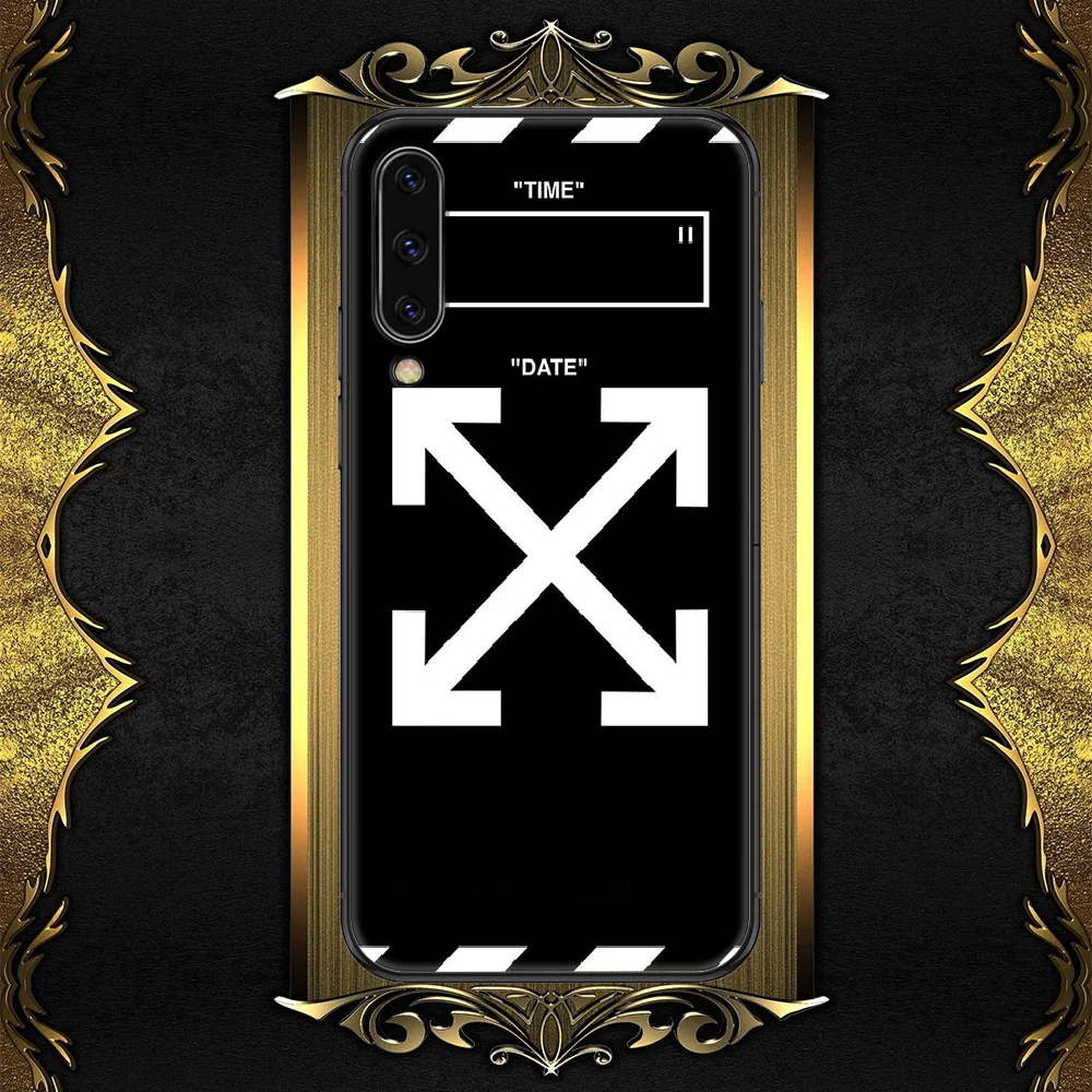 

White pattern ow off Phone case For Samsung Galaxy A 3 5 7 8 10 20 21 30 40 50 51 70 71 E S 2016 2018 4G black silicone