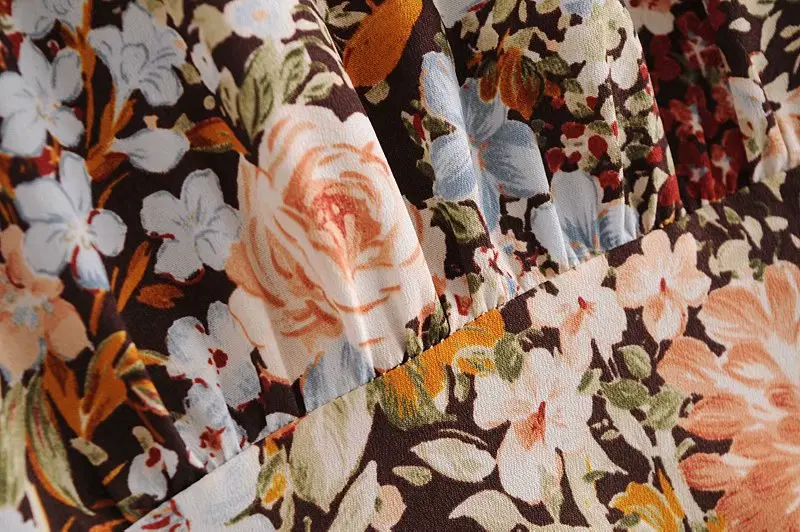

ZEVITY women vintage floral print casual blouse shirts women puff sleeve bow decoration chic office femininas blusas tops LS7249