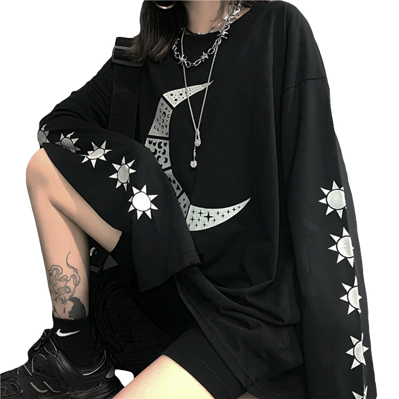 Футболка женская Свободная с длинным рукавом весна-осень 2019 | Женская одежда