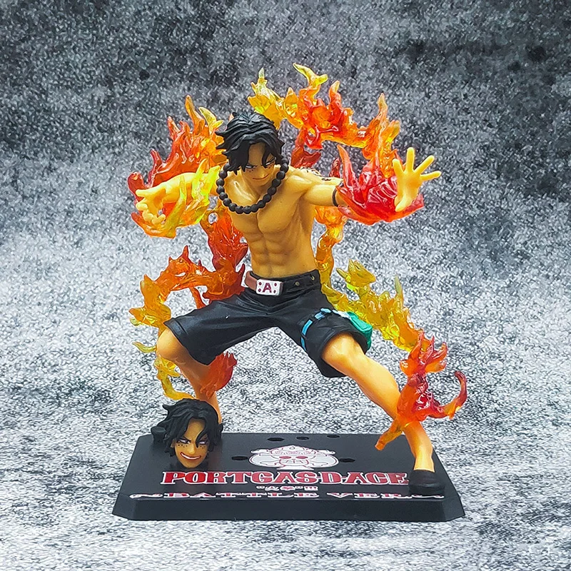 

High Quality Anime Action Figure Ace Fire Punch Zero Combat Version Base Interchangeable Head PVC Collection Model Doll Toy Gift