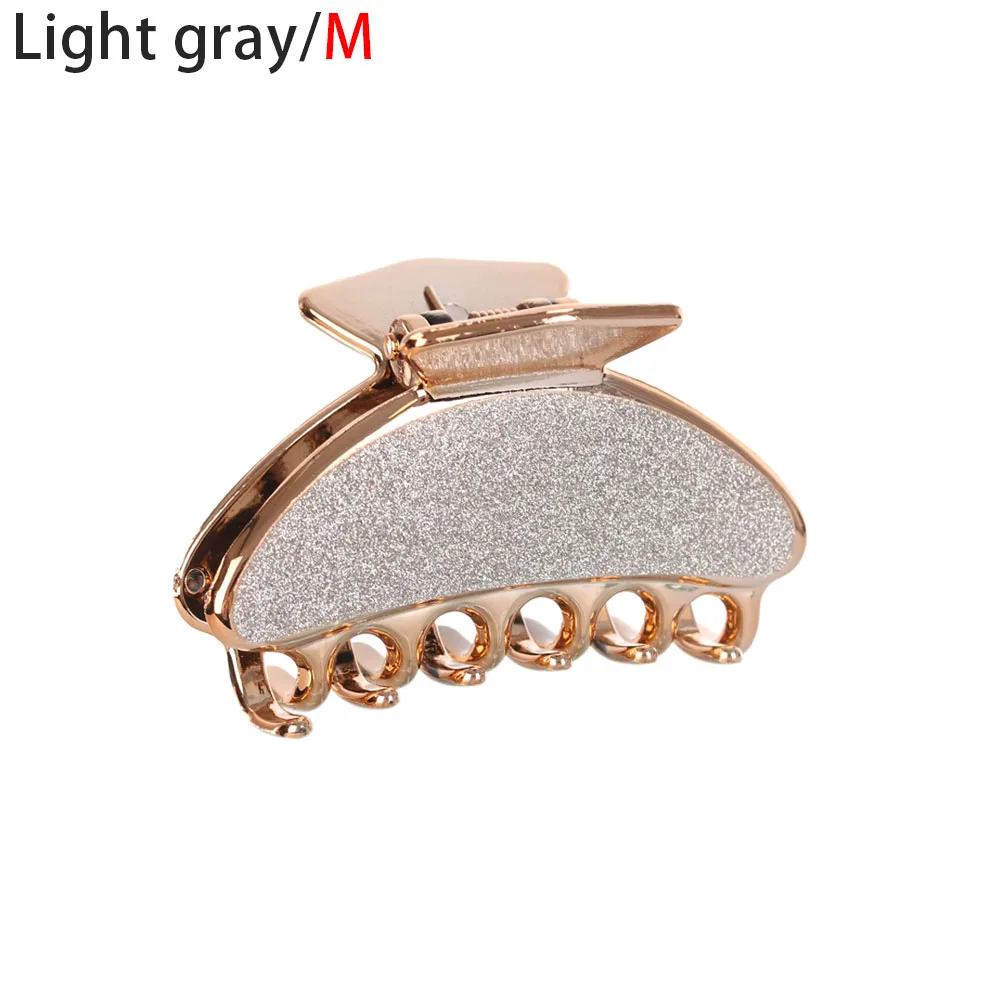 light gray M Новинка, модные женские заколки для волос, акриловые шпильки для волос, одноцветные женские заколки для волос, крабы, Когти для волос, женские аксессуары для макияжа и мытья волос - Цвет: light gray M