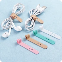 10sets cable organizer silicone wire binding data cable tie management bobbin winder marker holder tape lead straps trig rain