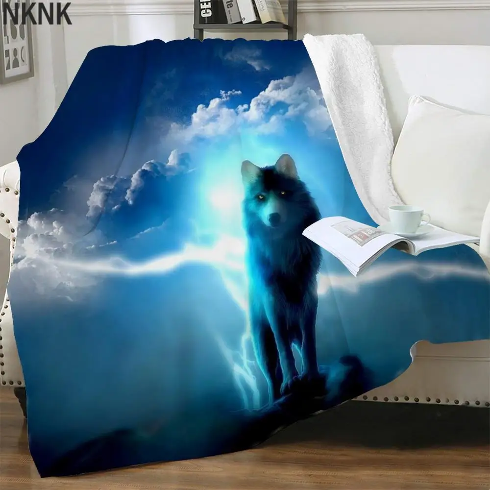 

NKNK Brank волчьи одеяла для кроватей, светящееся плюшевое одеяло, облако, покрывало для кровати, одеяло, модное одеяло