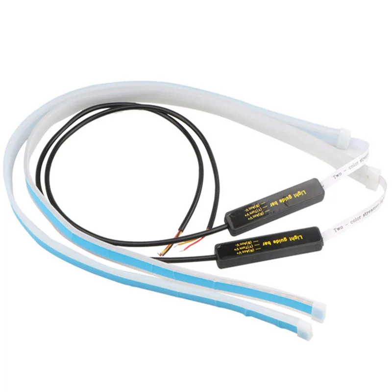 

2pcs Led DRL Daytime Running Lights Flexible Car Light Accessories Turn Signal Yellow Brake Side Lights Headlights Strip 12v