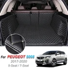 Кожаный коврик для багажника Peugeot 5008 2017-2020, коврик для багажника, автомобильные аксессуары