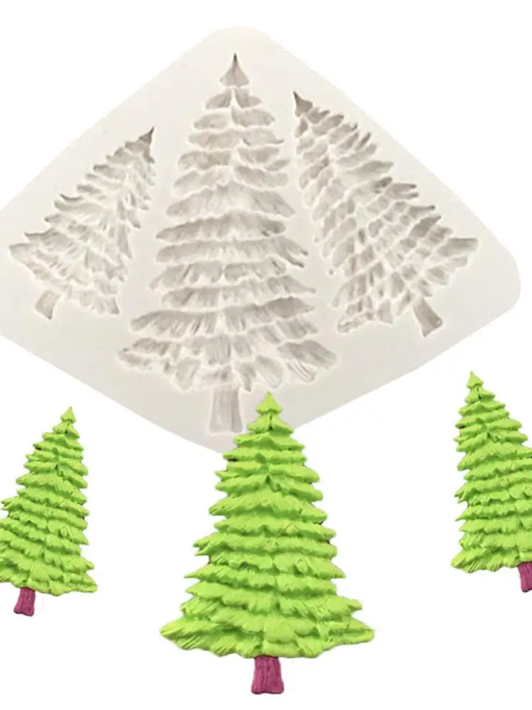 

Christmas Tree Silicone Mold Cake Chocolate Dessert Lace Decoration DIY Design Pastry Fondant Mold Resin Baking Tools
