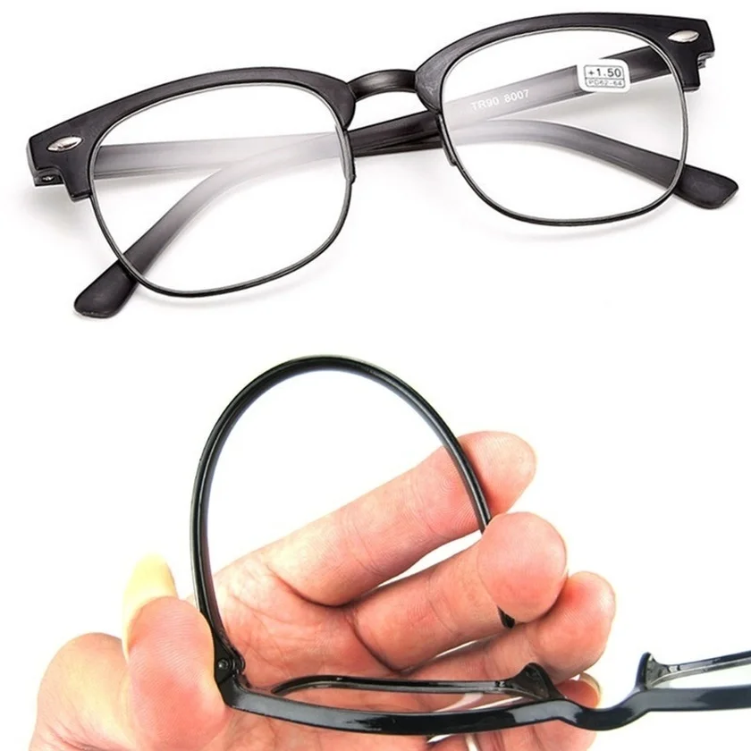 Очки для чтения мужчин и женщин в половинной оправе ультралегкие очки TR90 с