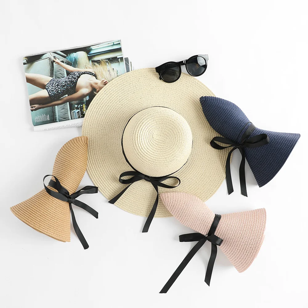 PatPat Womens Floppy Wide Brim Beach Sun Hat Straw Summer Sunscreen Leisure hat Dome | Детская одежда и обувь
