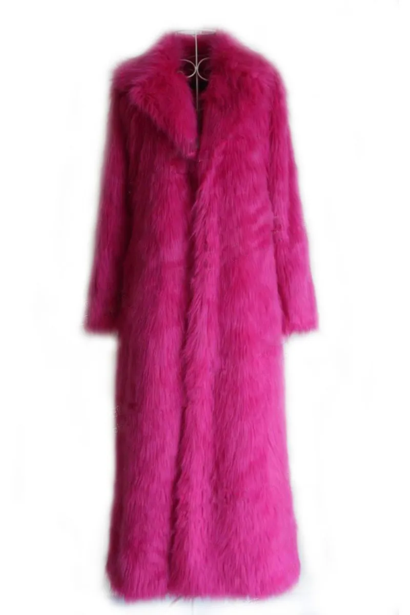 Куртка-бомбер женская удлиненная из искусственного лисьего меха с отложным