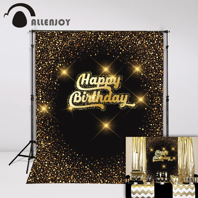 Allenjoy Hapy день рождения фоны блестящие золотые точки боке празднование