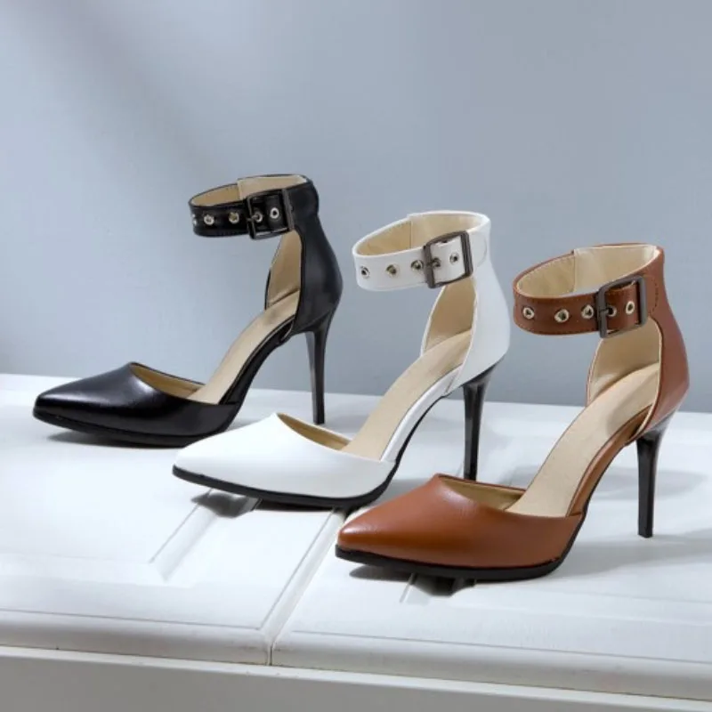 Женские босоножки на очень высоком каблуке с ремешком щиколотке|Боссоножки и